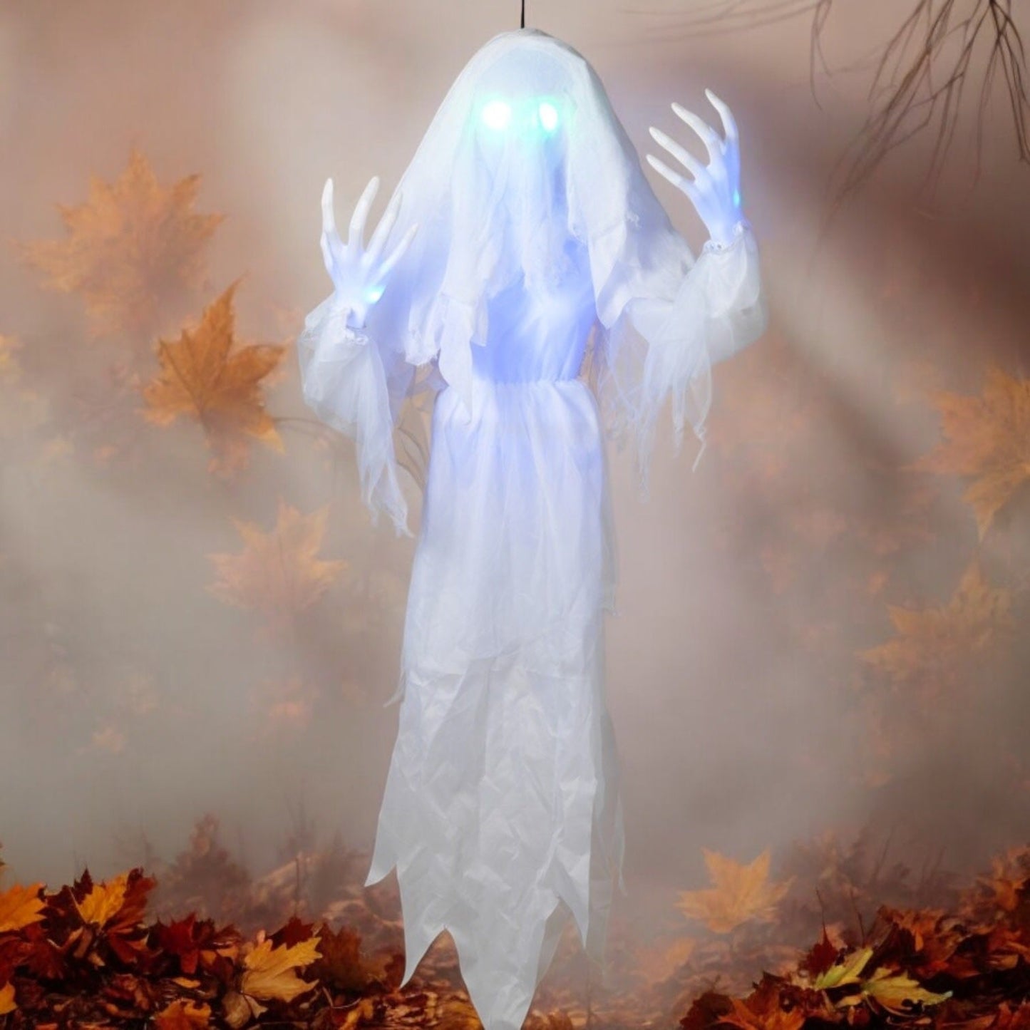 Hanging Ghost with Spooky Lighting and Sound Effects