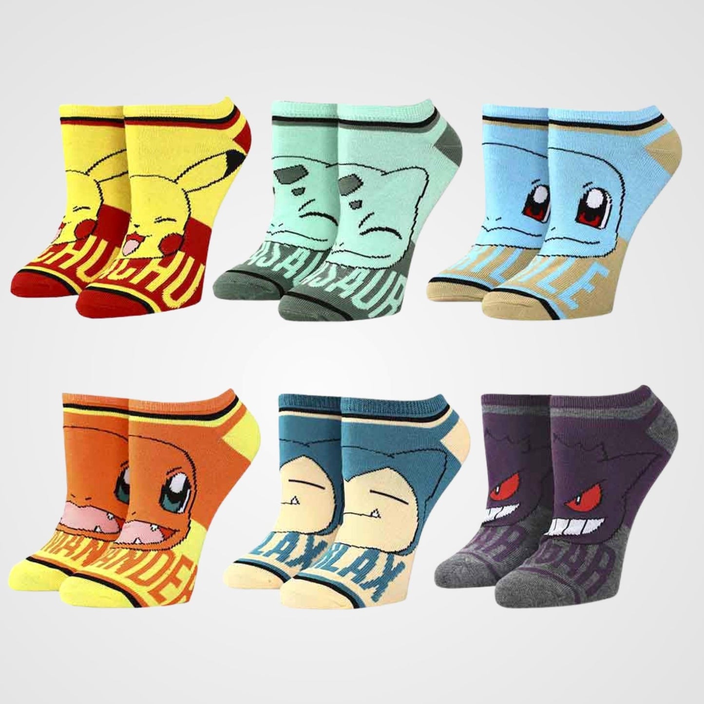 Pokemon Character Ankle Socks 6 Pair Set