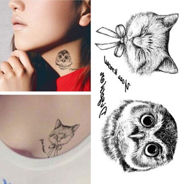 New Waterproof Temporary Wolf Sticker Tattoo Mens Modern Tattoo Realistic Design