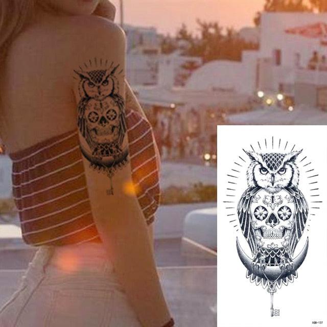 25 Sheets Flower Rose Luxury Tattoos Waterproof Temporary Sticker 3D Rose Flower Tattoos Body Art Arm Fake Tatoo For Womens