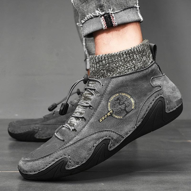 Men Beige Casual Shoes Outdoor Comfy Walking Sneakers Fashion All-Match Sneakers Breathable Cloth Casual Sports Flats Men Lightweight Outdoor Running Sneakers