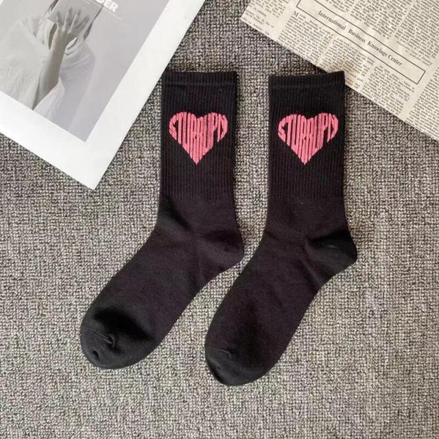 Marble Print Style Harajuku Skateboard Long Socks Creative Fun Lightning Hip Hop Style Socks Streetwear Casual Cotton Socks Unisex Street Couple Socks For Men And Women