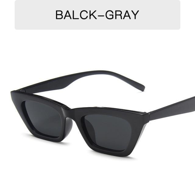 Black Rectangle Sunglasses For Women Retro Driving Glasses Vintage Fashion Style Cat Eye Sunglasses Women Small Cool Sun Glasses Luxury Eyewear