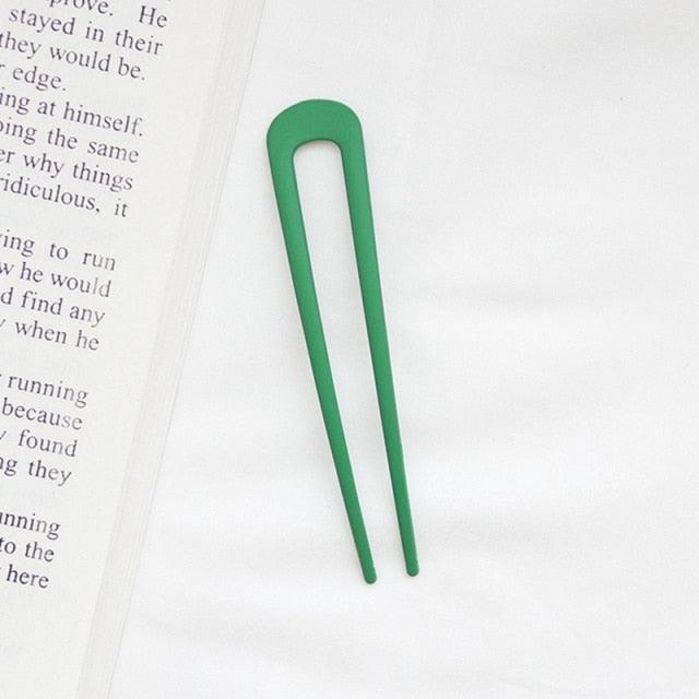 U Shape Hair Sticks Women Hairclip Simplicity Colorful Girls Hairpins Hair Sticks Hair Accessories Headwear French Hair Pin Hairstyle Chignon for Women