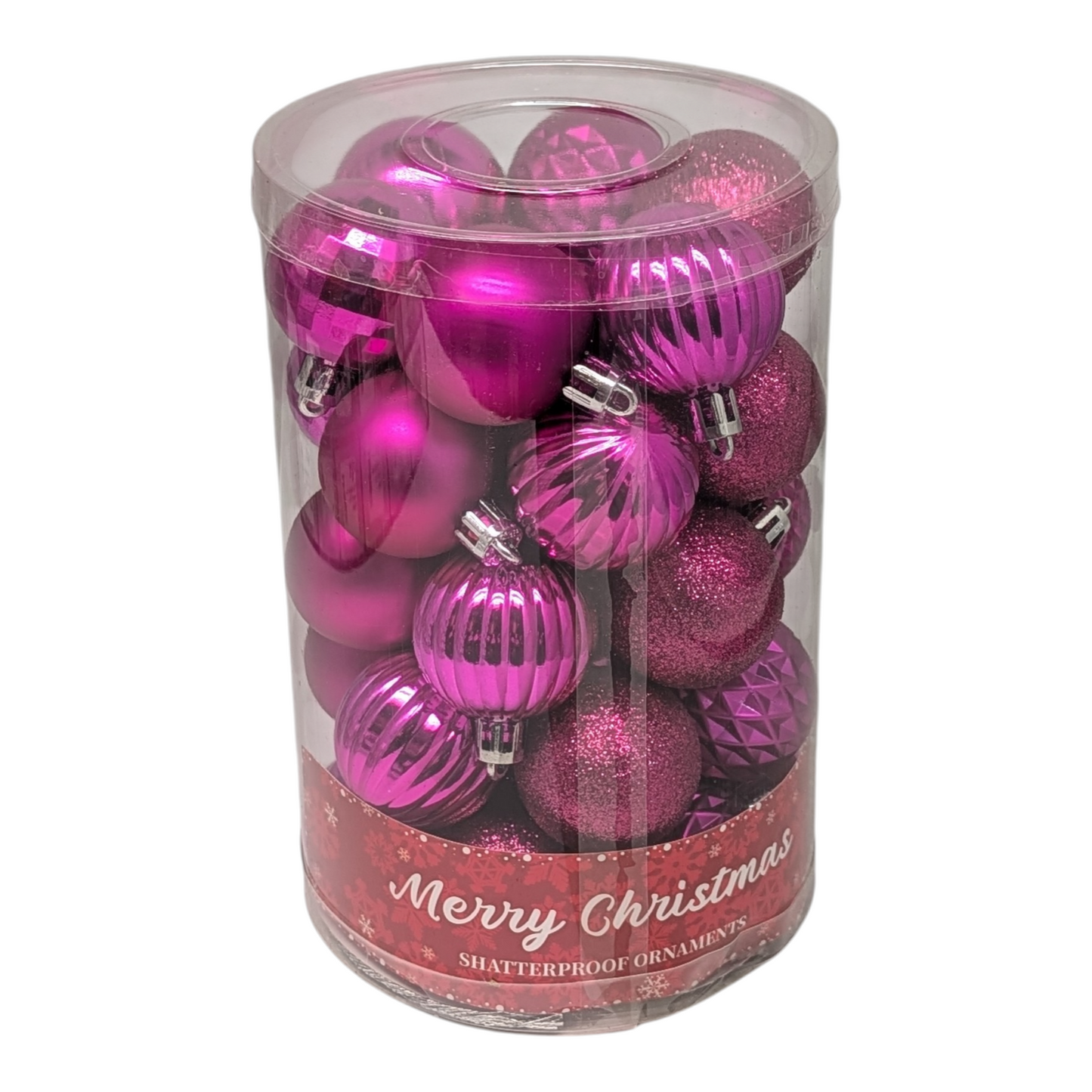 Ball Watch Shatterproof 40mm Ornaments - Set of 34 - Fuschia