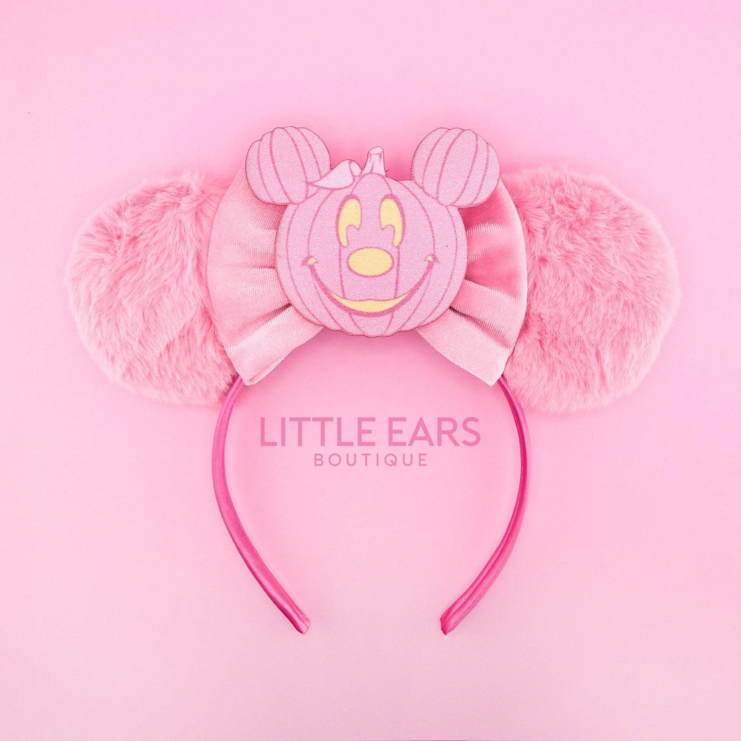 Pink Pumpkin Fur Halloween Ears