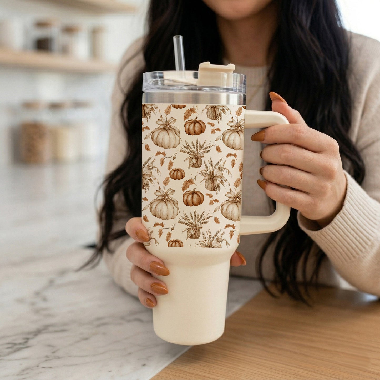 neutral pumpkin water tumbler
cute pumpkin tumbler for moms
warm autumn leaves tumbler
pumpkin spice season coffee cup
neutral cream pumpkin tumbler
cozy pumpkin patch tumbler
stylish autumn pumpkin drinkware
cute pumpkin travel mug aesthetic
large handled fall tumbler
Autumn product tumbler for boutique shelves
Seasonal pumpkin cup for fall boutique displays