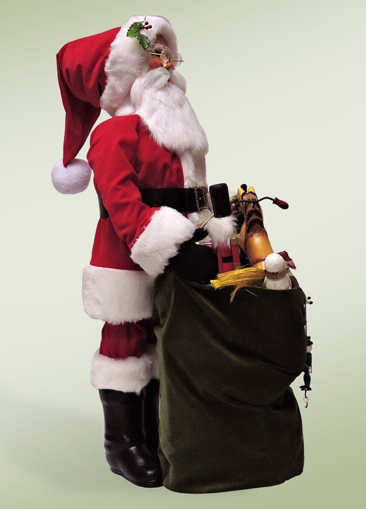 Byers Choice 30 inch Red Velvet Santa With Assorted Toys