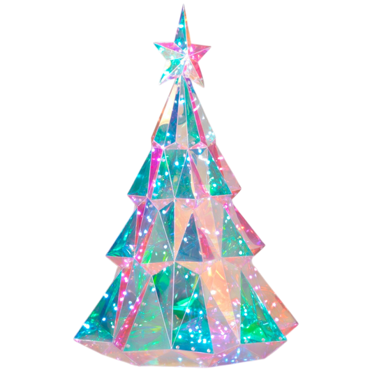 USB Lighted Holographic Holiday Tree with Remote Control - 25 Inch