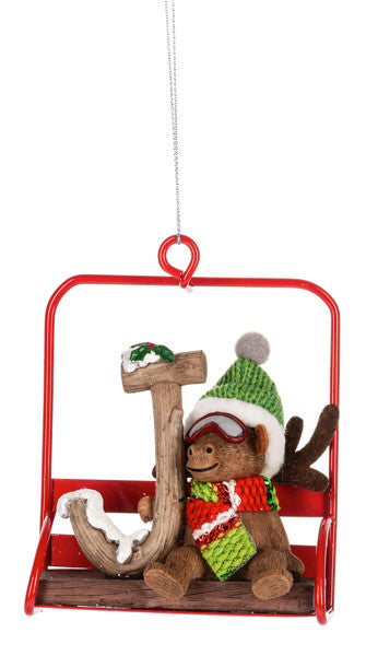 Chairlift Critter Ornament - Letter