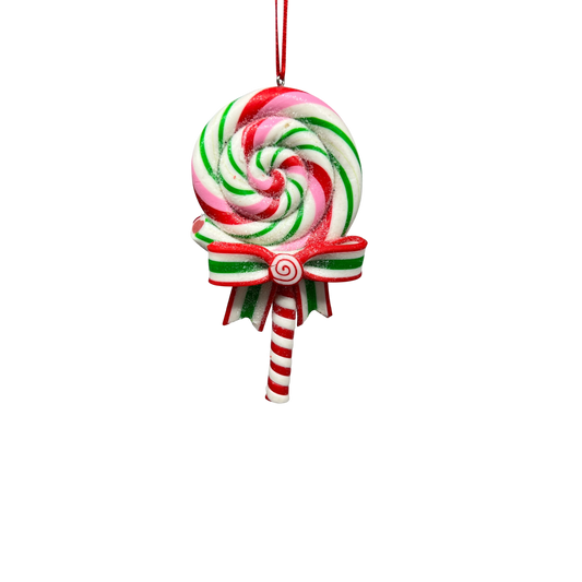 Candycane Treats Hanging Ornament - Multicolor Pinwheel