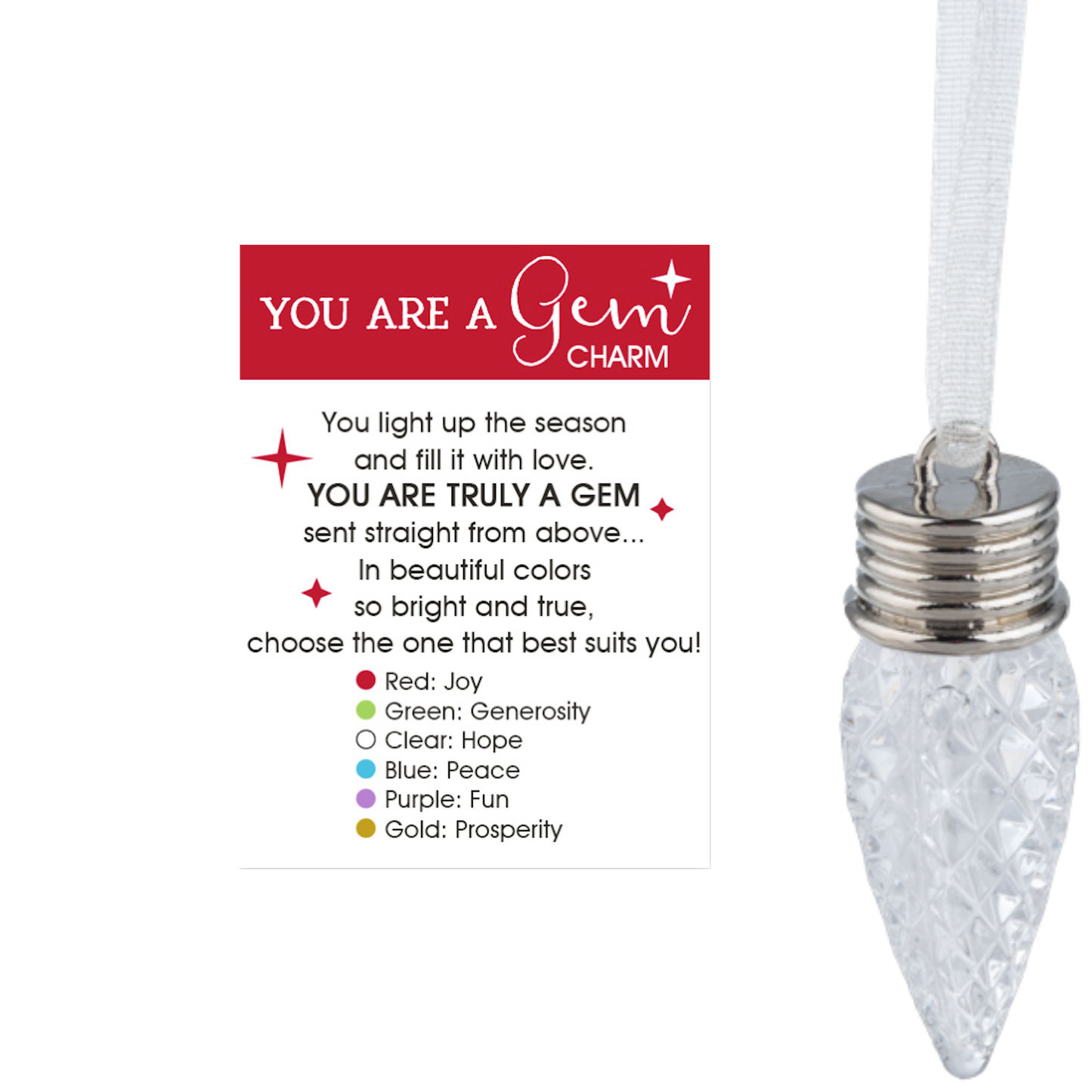 You Are A Gem Charm - Clear