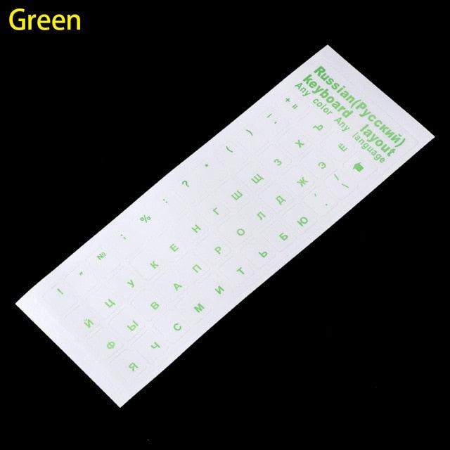 Russian Letters Transparent PVC Keyboard Stickers Waterproof Self-adhesive Multicolor Cover Sticker Keyboard Protector Stickers