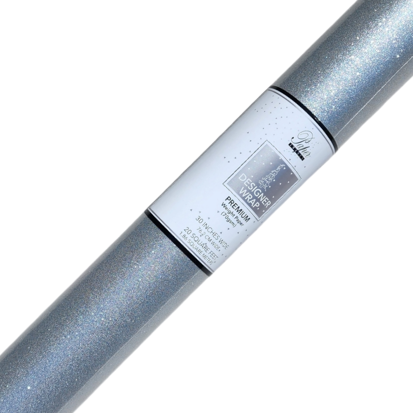 Premium Sparkle Roll Wrap - 30" x 96" - Silver Starlight