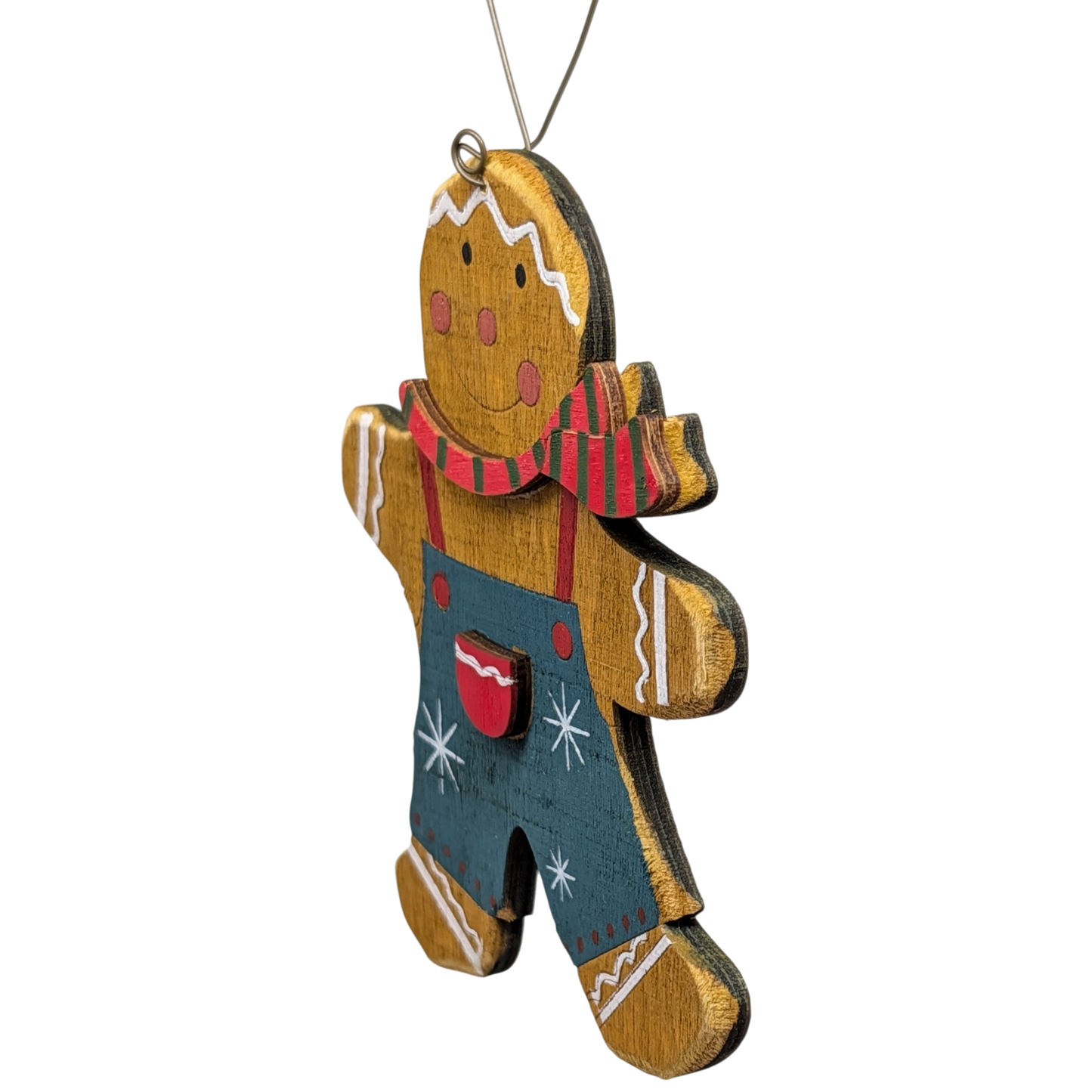 Gus's Festive Folk Spirit: Hand-Painted Plywood Ornament
