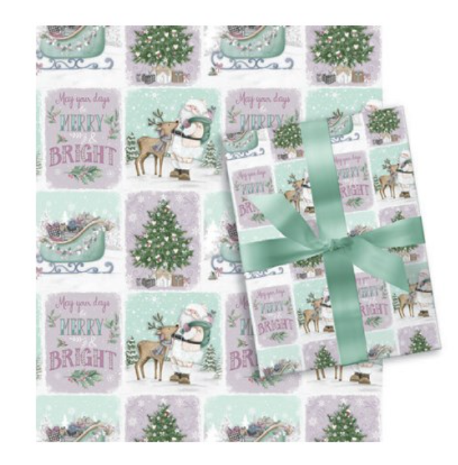 Holiday Children’s Roll Wrap – Merry & Bright Pattern – 30" x 168"