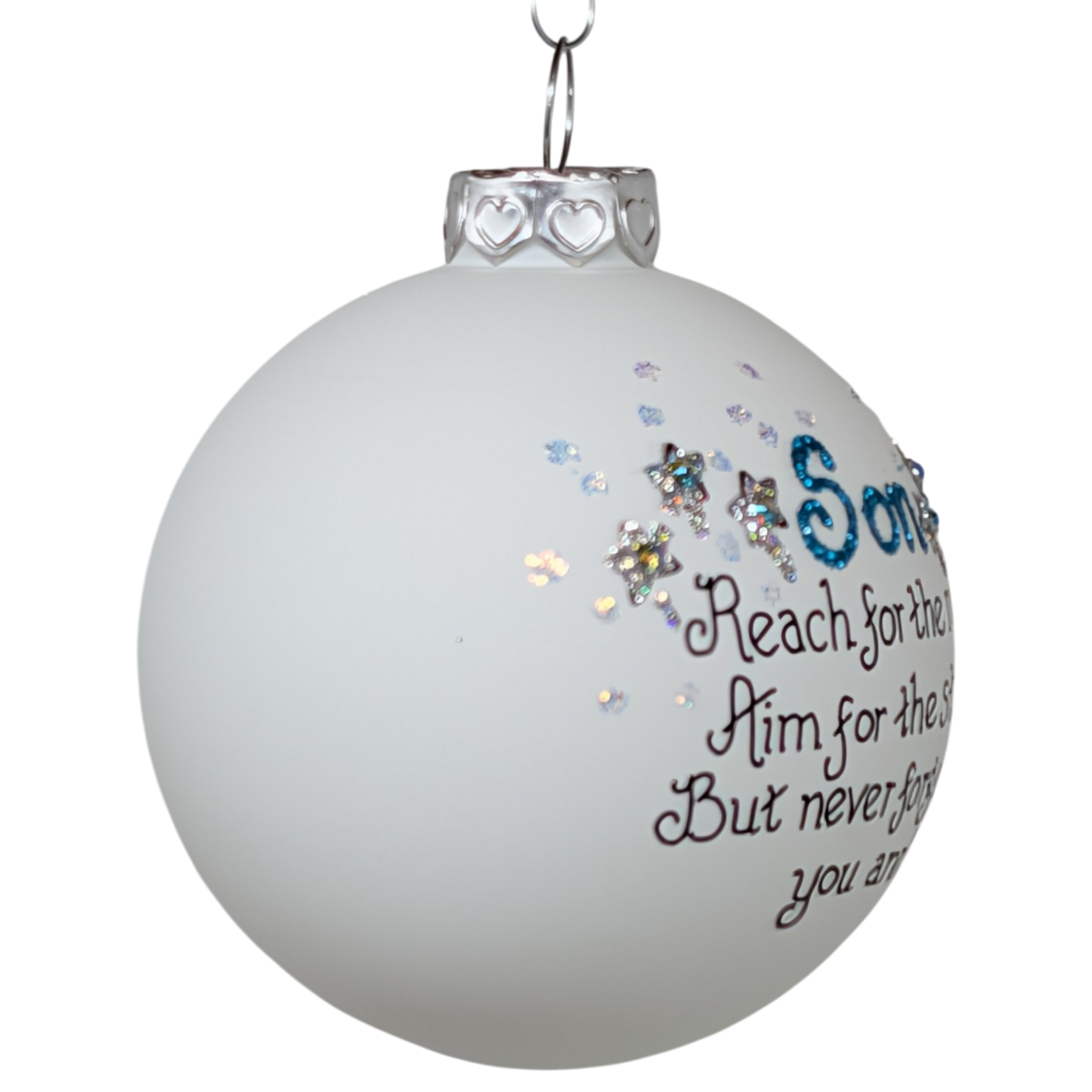 Christmas Keepsake Glass Ornament - Son - Reach for the Moon