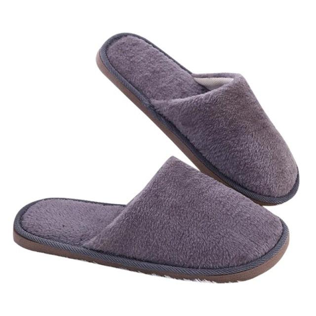 Simple Solid Soft Plush Slippers For Men And Women Winter Warm Indoor Non-slip Slippers Shoes Comfortable Memory Foam Slippers For Women's And Men's Casual House Shoes