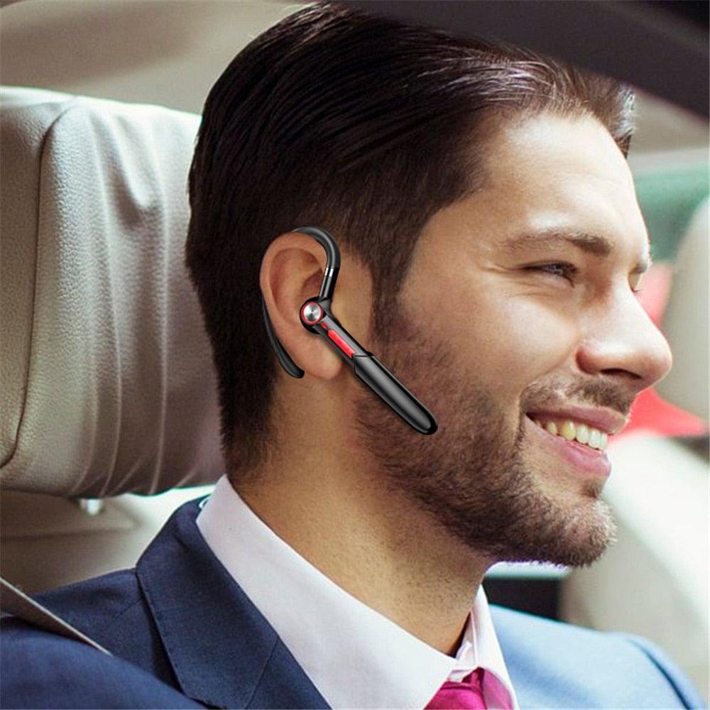Single Wireless Bluetooth 5.0 Headset Handsfree HIFI Fingerprint Touch Hanging Ear Earphone for iPhone Waterproof Earpiece Ear Wireless Bluetooth Sport Headphones
