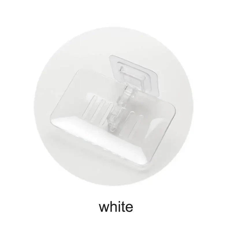 Soap Rack No Drilling Wall Mounted Double Layer Soap Holder Soap Sponge Dish Bathroom Accessories Soap Dishes Self Adhesive Soap Dish Bar Soap Holder Soap Dishes Tray Saver Case Box for Shower Bathroom Kitchen Dish Drainer Drying Rack