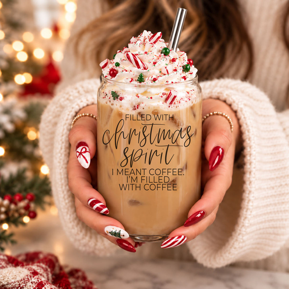 cute holiday coffee tumbler for women
festive iced coffee cup Christmas gift
coffee lover Christmas stocking stuffer