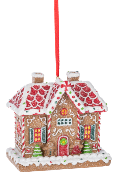 Festive Red Roof Gingerbread House