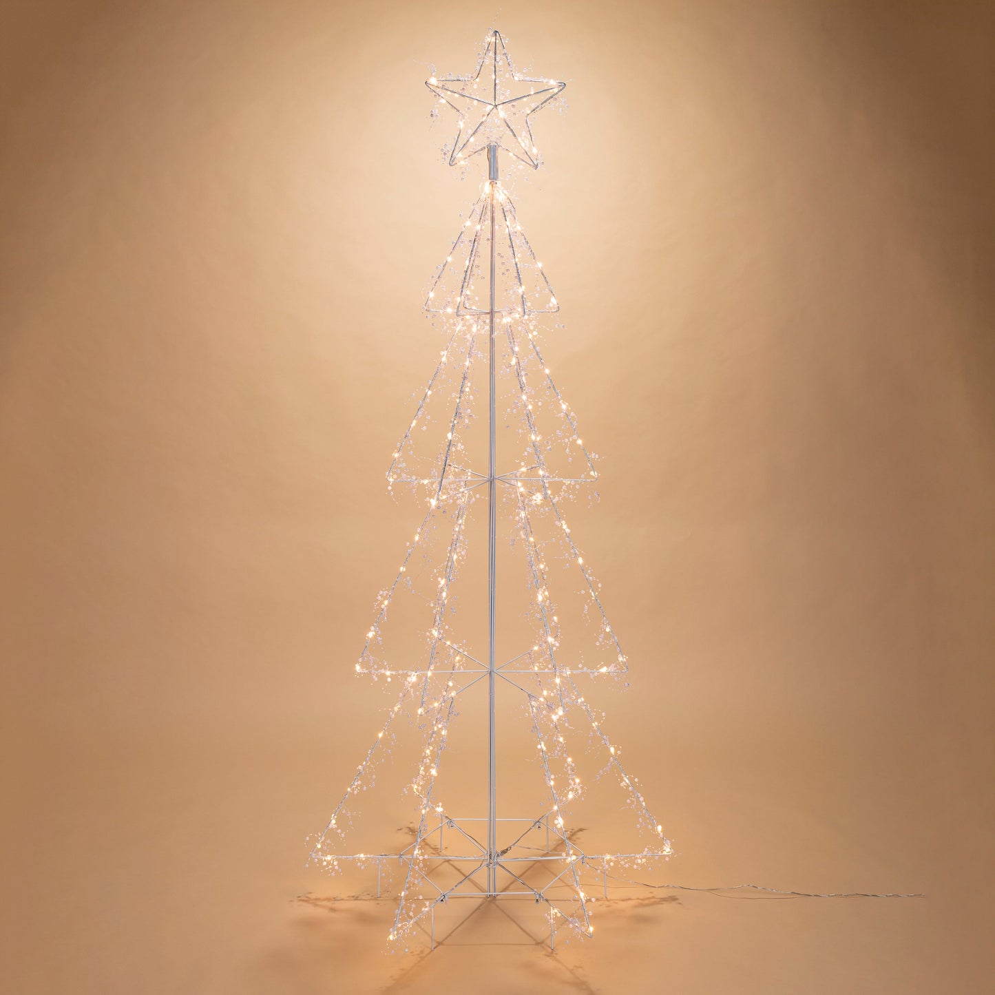 6 Foot Lighted White Iron Tree - LED