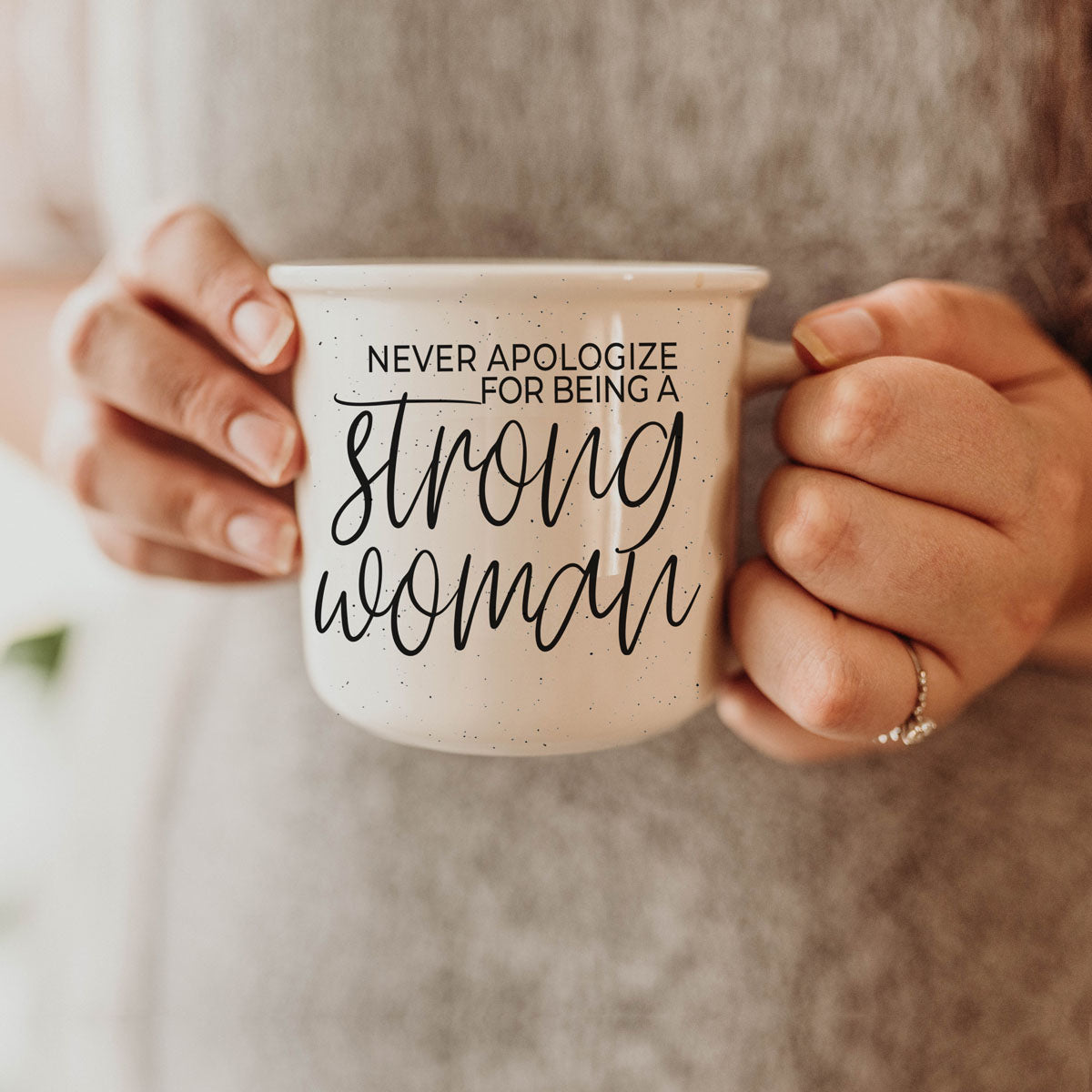 inspirational drinkware for women’s rights supporters
ceramic mug with bold strong woman lettering
strong woman quote mug on cozy sweatshirt background
empowerment kitchen mug for modern woman
morning coffee mug with strong woman message
confidence affirming mug for daughter or teen girl
gift mug for mom who raised strong women
birthday gift mug for strong independent woman