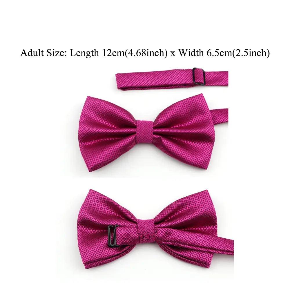 Stylish Solid Color Polyester Tie Bowtie Handkerchief Cufflinks Set For Men Butterfly Wedding Party Necktie Men's Fashion Bowtie
