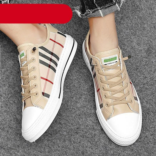 Summer Canvas Mens Breathable Vulcanize Sneakers Light Men Casual Walking Shoe Non-slip Fashionable Sports Shoes Mens Workout Lightweight White Flat Sneakers