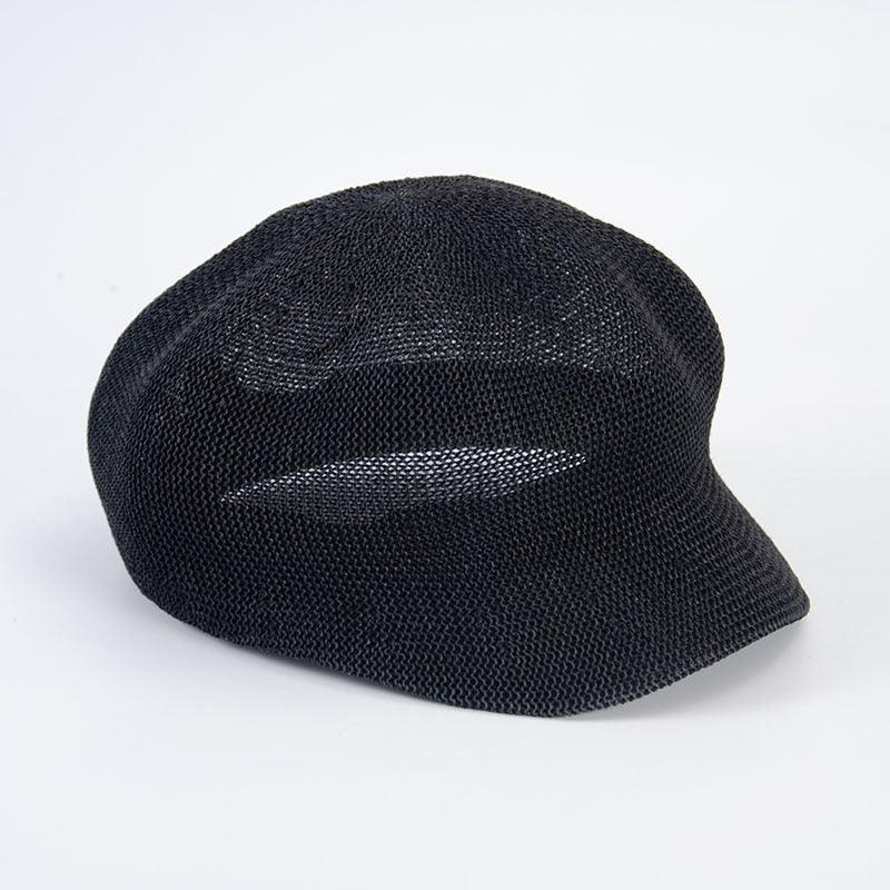 Summer Fashion Cap Straw Women Cap Adjustable Beret Mesh Breathable Berets Women Autumn Winter Hat Retro Pure Color Beanie Outdoor Beige Hat 56-58cm