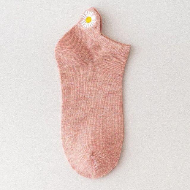 Summer Women's Socks Cute Flower Socks Simple Solid Color Socks Women's Long Socks Funny Breathable Socks For Men And Women