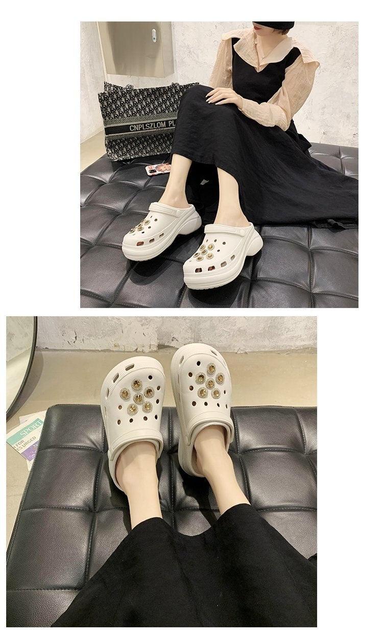 Summer Womens Platform Garden Shoes Clogs Outdoor Beach Slippers Clogs Slippers For Women’s Fashion Comfortable Slip On Slides Shoes For Everyday
