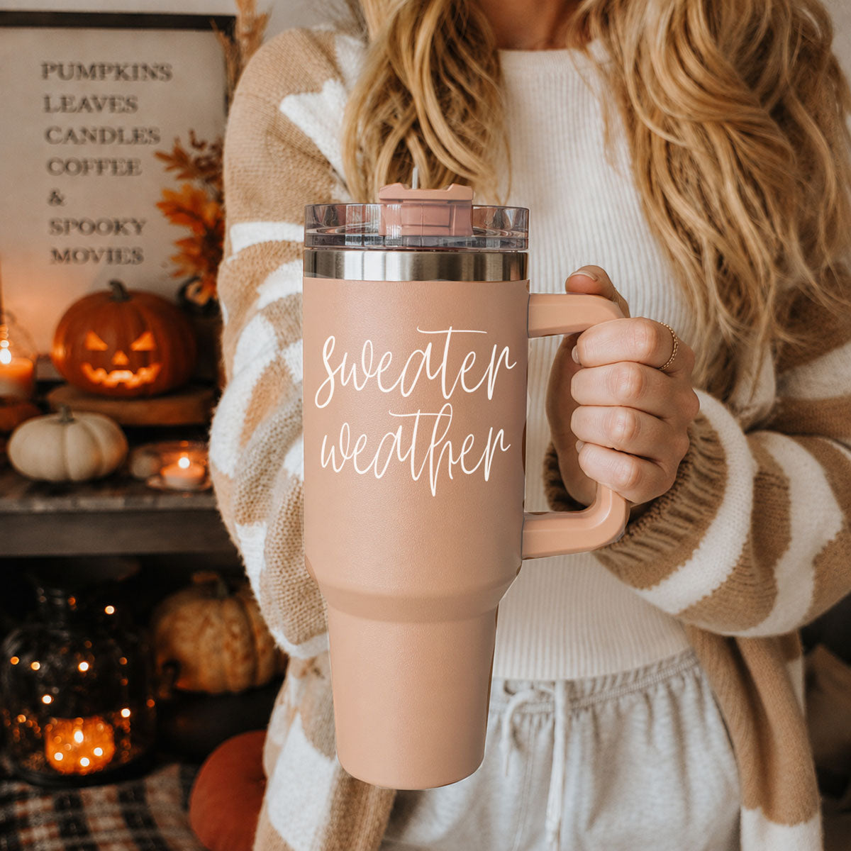 40oz autumn cup with cozy sweater weather design
Fall coffee tumbler with sweater weather saying
Neutral fall cup with sweater weather script
Sweater weather iced coffee tumbler for autumn
Boho farmhouse fall tumbler with sweater weather quote
Cozy autumn tumbler with white sweater weather lettering
40oz handled tumbler with fall seasonal design
Sweater weather cup for fall coffee tea and water