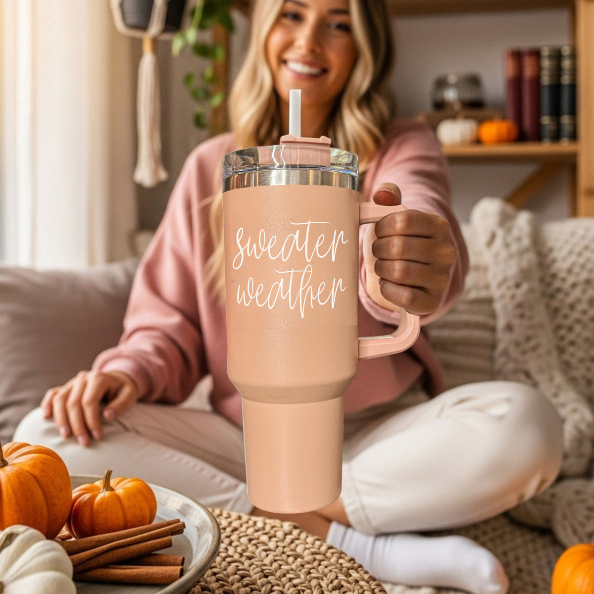 Autumn cup with handle lid straw and sweater weather design
Neutral tan 40oz tumbler with fall quote
Tan sweater weather tumbler for autumn drinks
Warm neutral fall tumbler with sweater weather lettering
Beige fall tumbler with white sweater weather script
Taupe autumn tumbler with cozy sweater weather text
Neutral beige tumbler with fall sweater weather design
Blush tan tumbler with sweater weather quote
Warm beige 40oz cup with cozy fall lettering