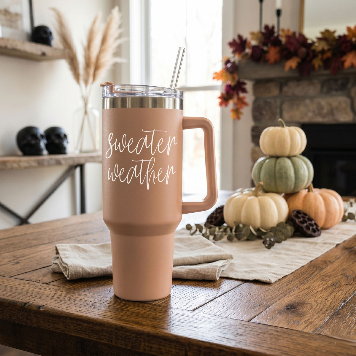 Fall neutral drink cup with sweater weather saying
Simple tan fall cup with sweater weather script
Cute fall cup with sweater weather white lettering
Cute autumn cup with cozy sweater weather quote
Cute sweater weather drinkware for fall season
Trendy fall tumbler with sweater weather design
Trendy autumn cup with cozy white script
Popular fall tumbler with sweater weather quote