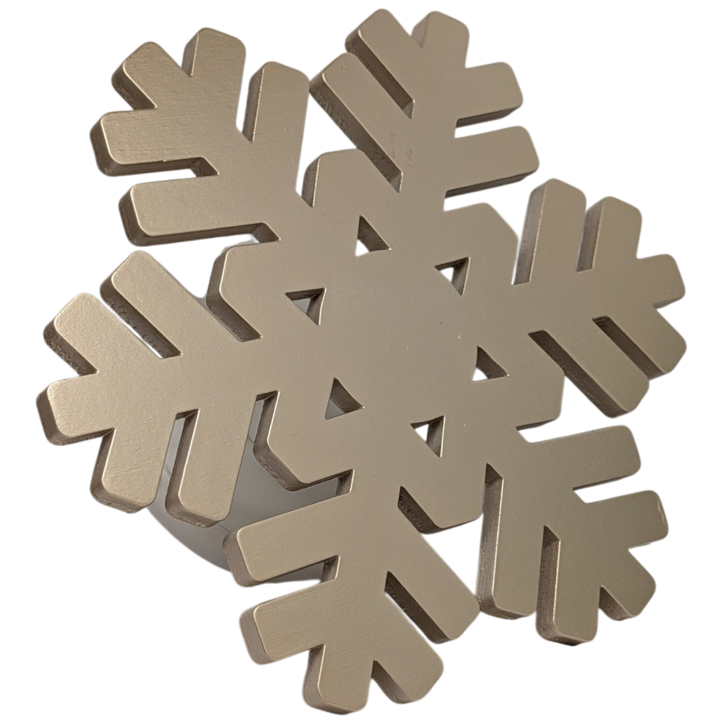Wood Snowflake Design Riser Rose Gold