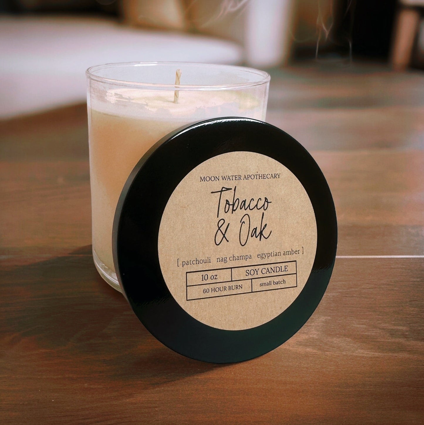 Tobacco & Oak - CANDLE -- by Moon Water Apothecary!