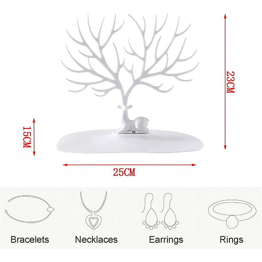 Tree Hanging Necklace Organizer Plastic Jewelry Display Stand Holder Earring Necklace Organizer for Jewelry Display Decorative Jewelry Storage for Necklaces Rings Bracelets Necklaces Organizer