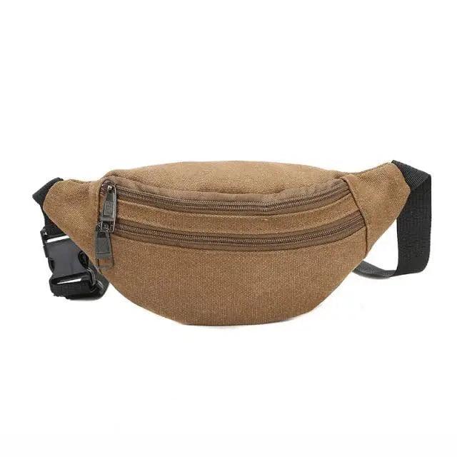 Unisex Casual Canvas Waist Bag Functional Comfortable Waist Bag Classic Waterproof Cross Body Traveling Bag