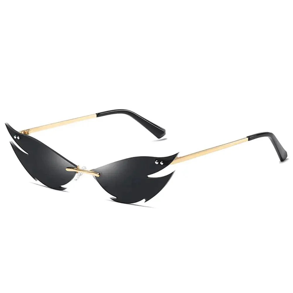 Unisex Elegant Diamond Shape Rimless Sunglasses Vintage Sun Glasses Cute Designs Excellent Gift For Summer