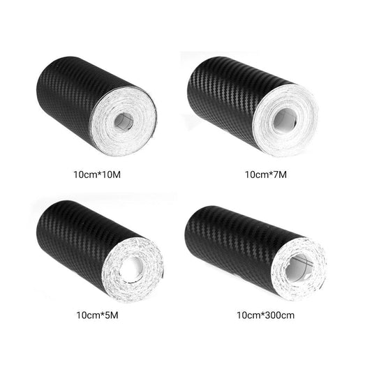 Universal Car Door Edge Entry Guards Scratch Cover Door Sill Protector Carbon Fiber Pattern Car Stickers Anti-stepping Bumper Door Trim Protection Stickers Auto Decoration Decals 3D Guard Car Bumper Door Guard Hood Sticker Protection Strip Cover Protector