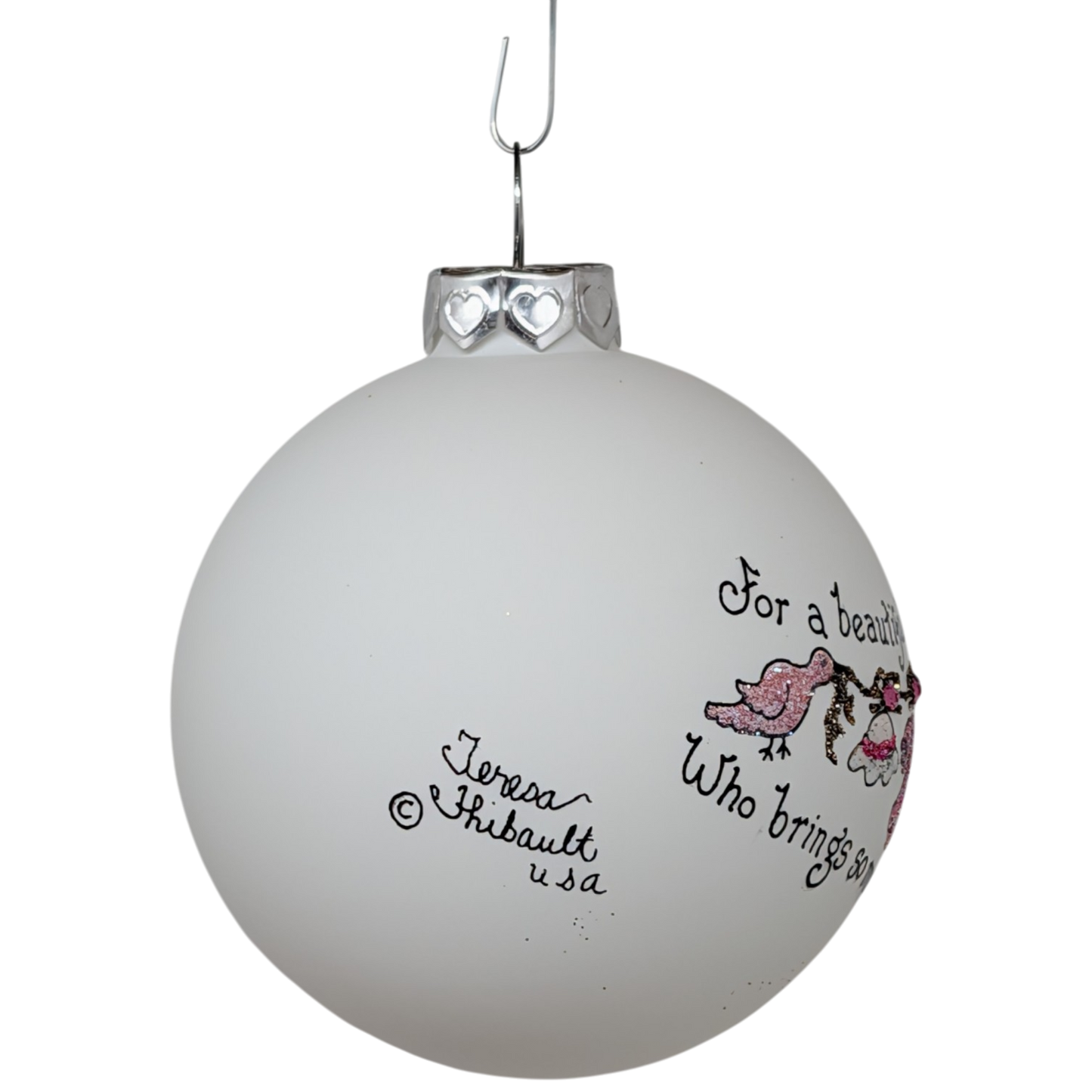 Christmas Keepsake Glass Ornament - For a Beautiful Granddaughter