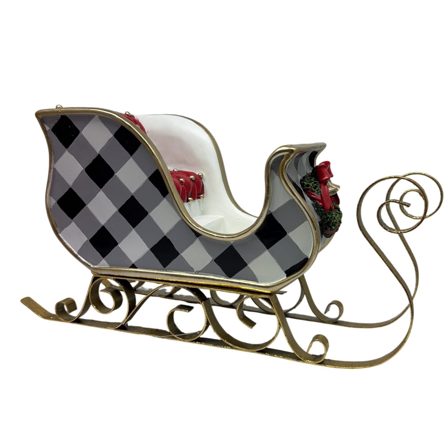 Black and White Holiday Sleigh - Large