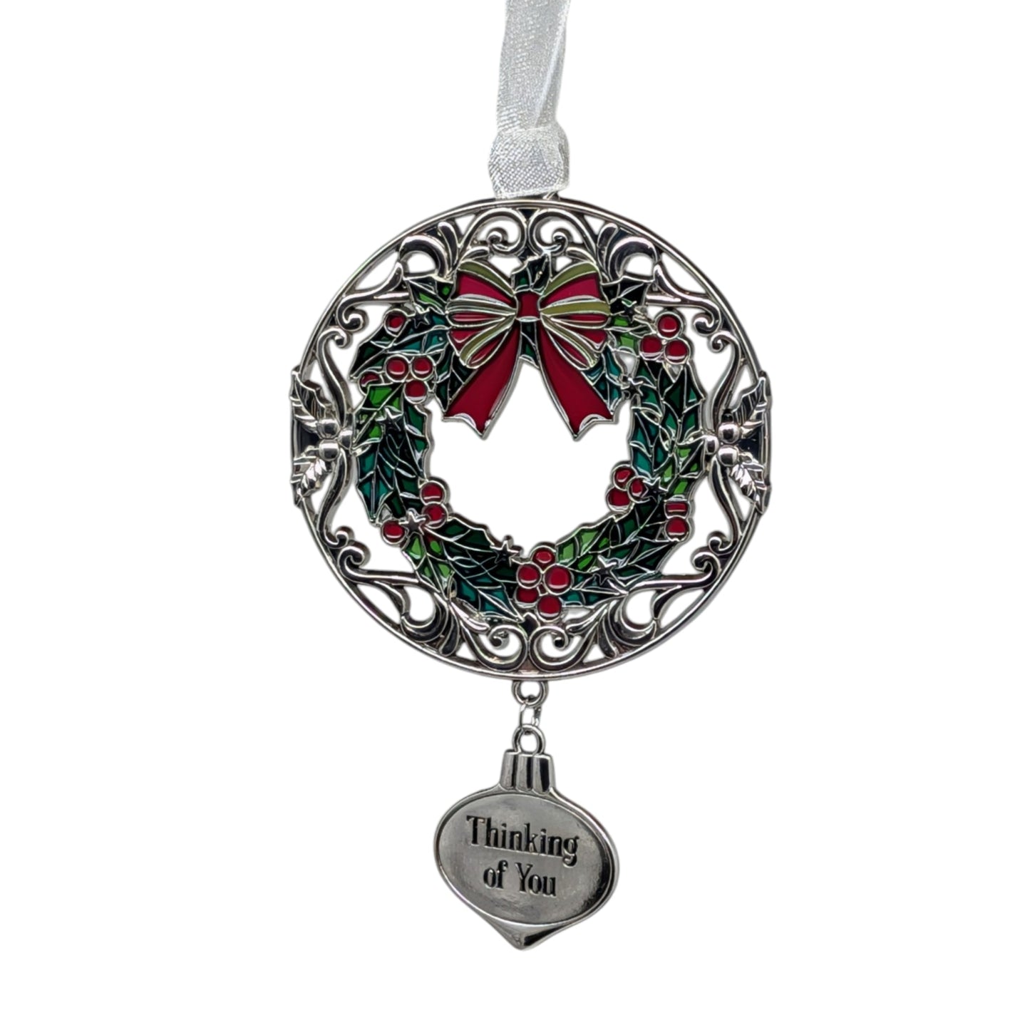 Thinking of You Wreath - Colors of Christmas Ornament