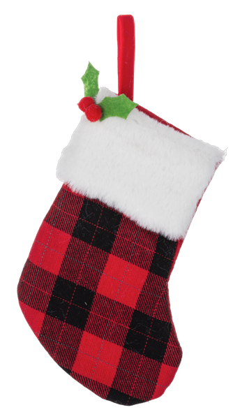 Mini Stocking Gift Card Holder - Red/Black Plaid