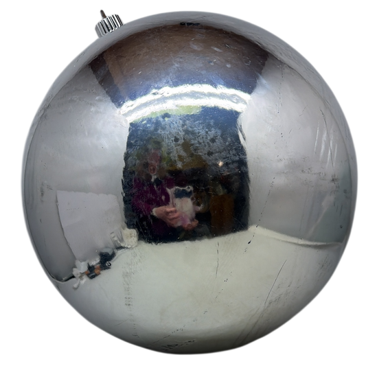 12" Commercial Shatterproof Ball Ornament - Silver