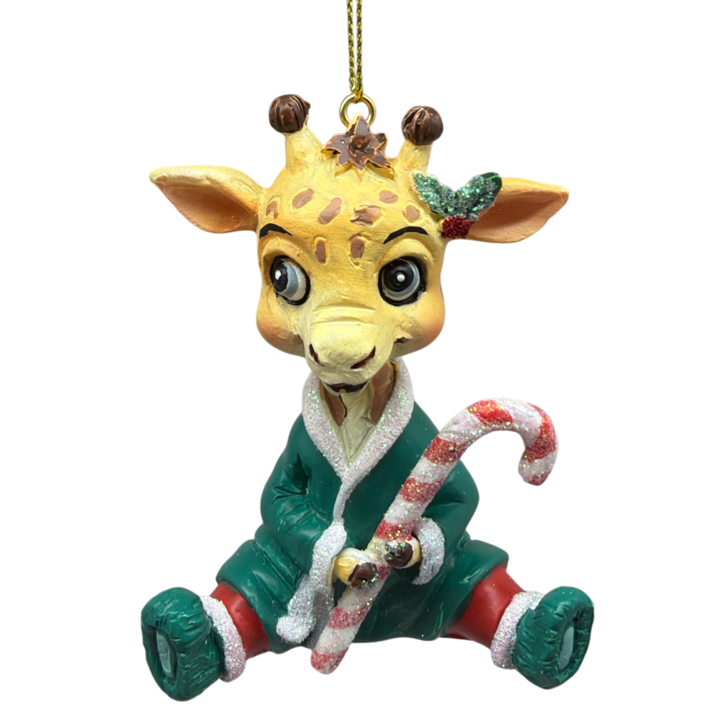 Festive Jungle Giraffe Pajama Ornament