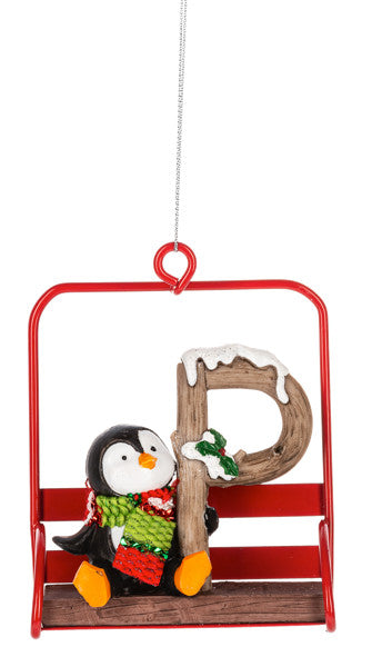 Chairlift Critter Ornament - Letter