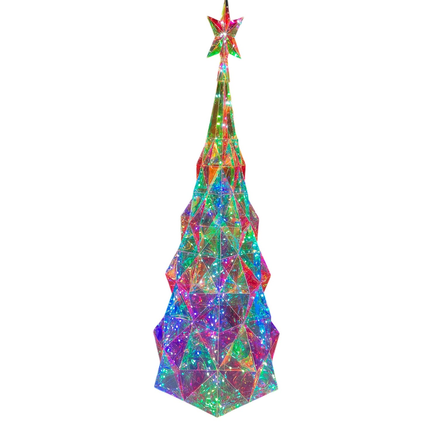 Lighted Holographic Holiday Tree with Remote Control - 5 Feet